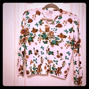 Vintage Floral Cardigan Sweater